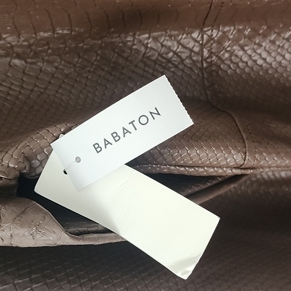 Aritzia Babaton Pellin Shirt Jacket Vegan Leather Brown Python Print Size Small - Picture 13 of 15